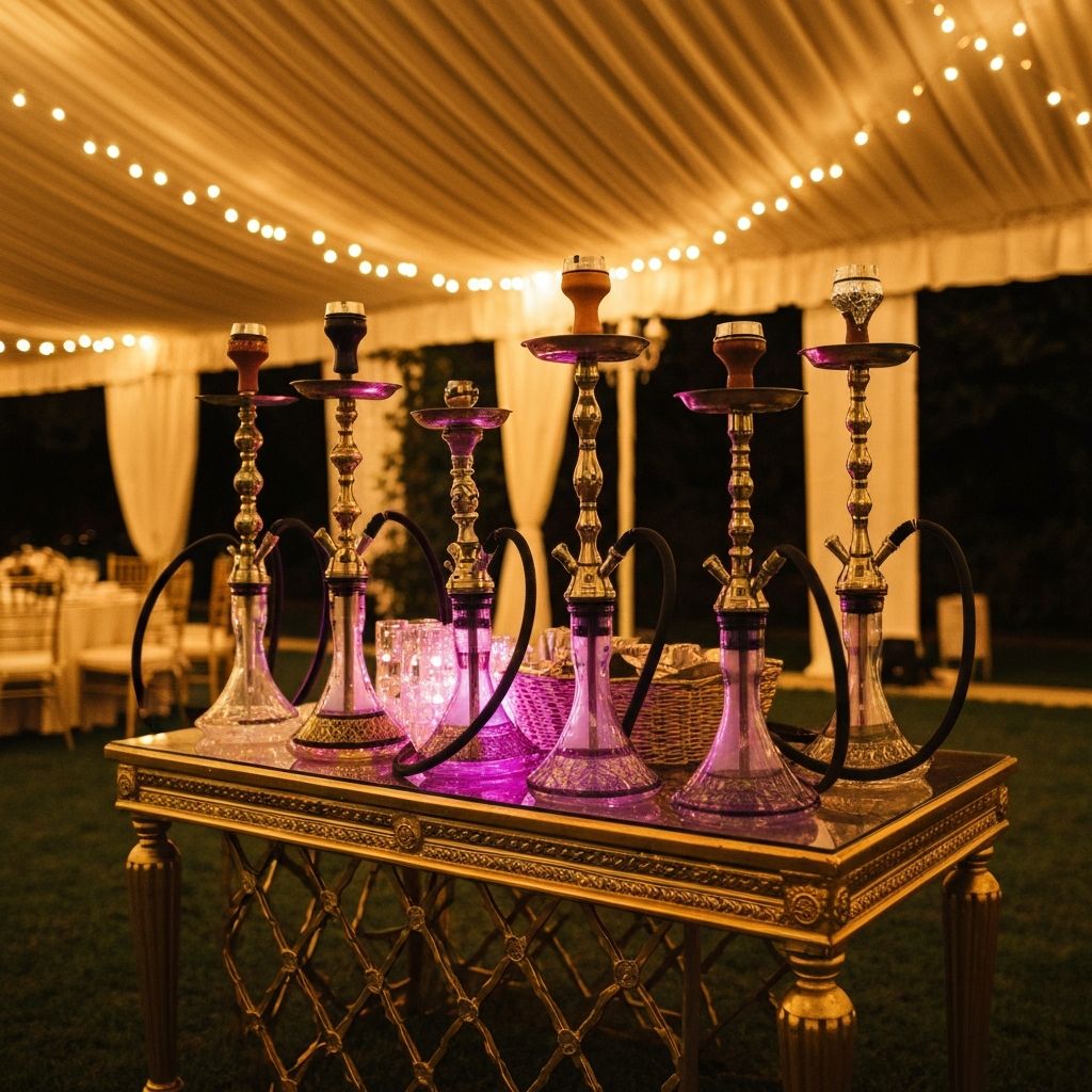 Elegant hookah event setup