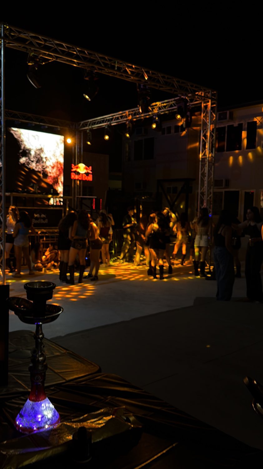 Dance floor in full swing with hookah service on site