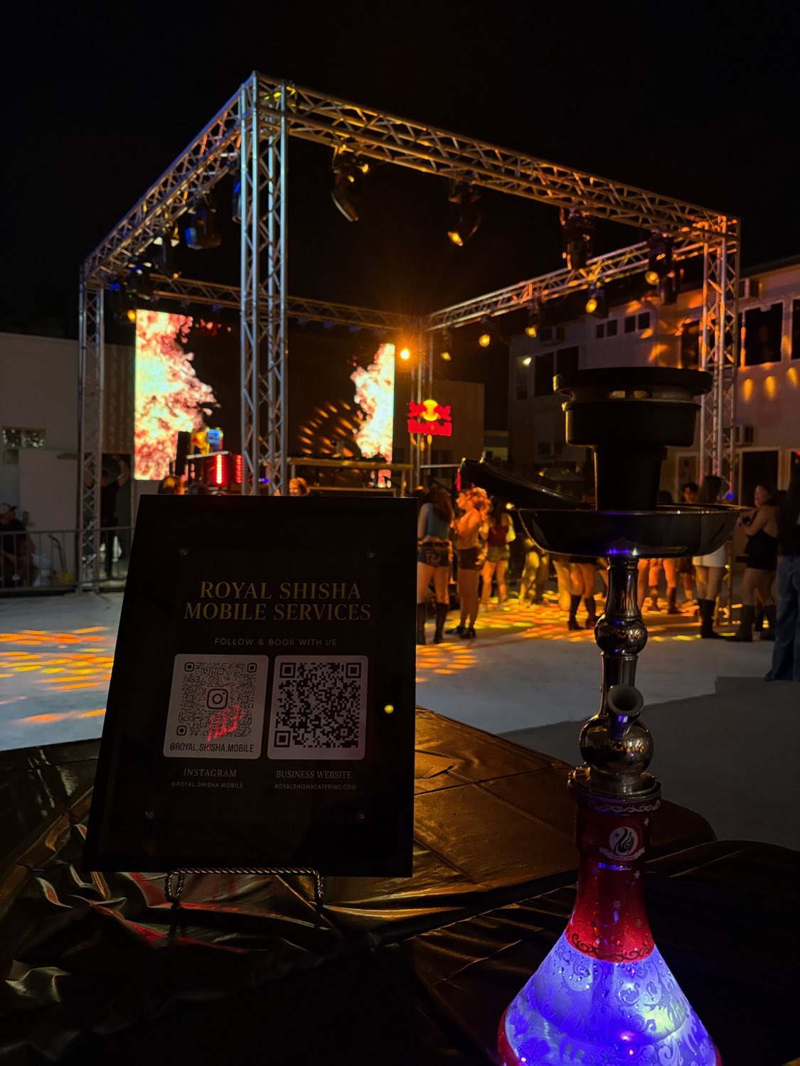 Royal Shisha signage on site at a live event